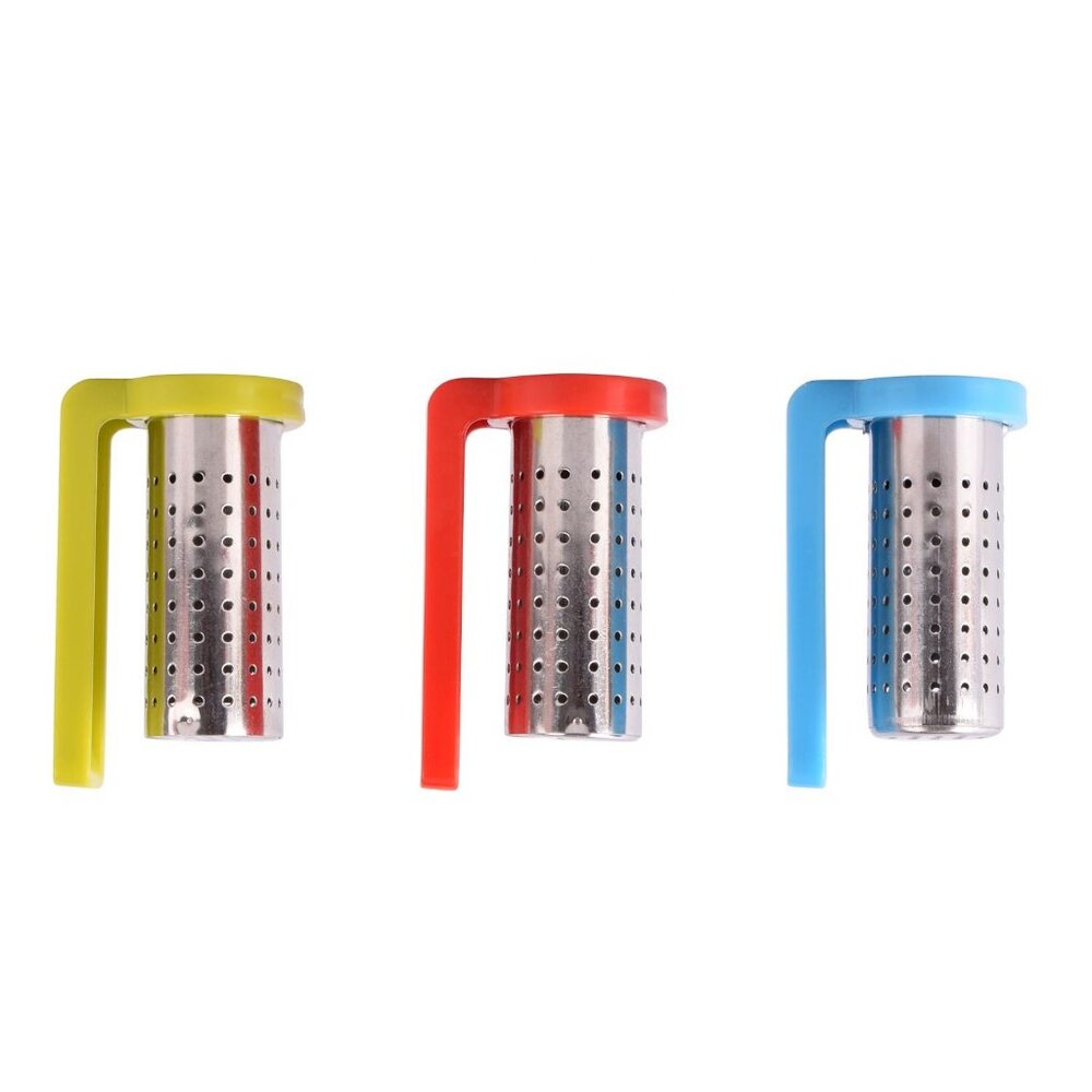 Stainless Steel Tea Filter with a Hook Silicone Handle, The Hook EasilyHung3Pack